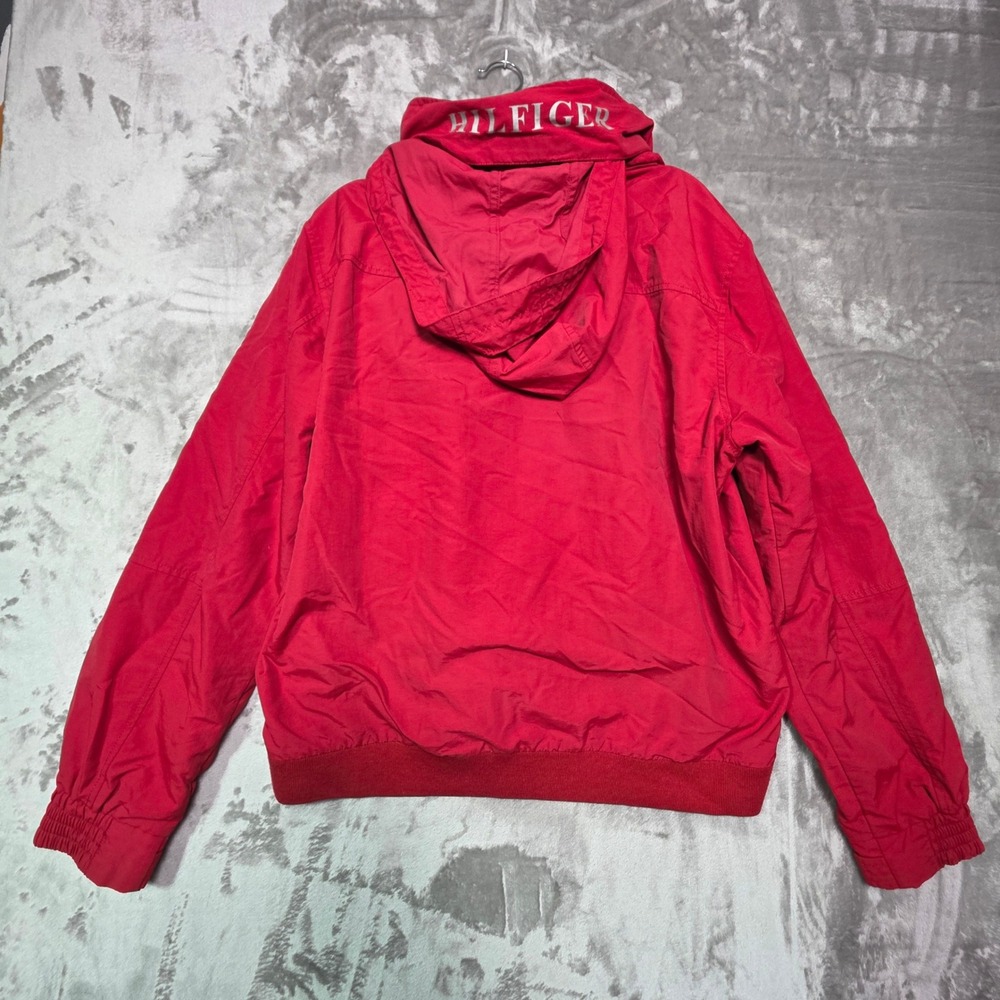 Tommy Hilfiger Mens Red Yachting Jacket Full Zip Hooded Windbreaker XL 1153 - Picture 3 of 7